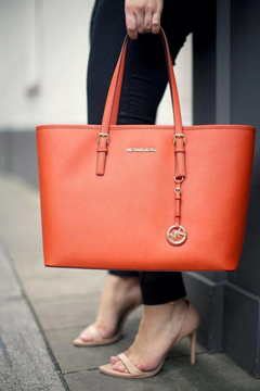 michael kors orange tote bag